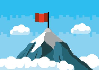 Pixel art mountain