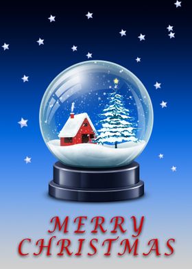 Merry Christmas snow globe