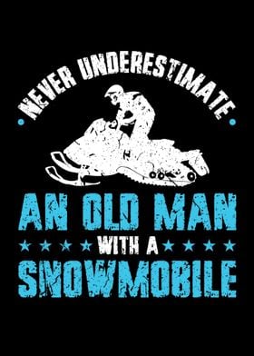 Old Man Snowmobile Gift