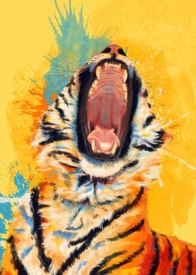 Tiger Wild Yawn