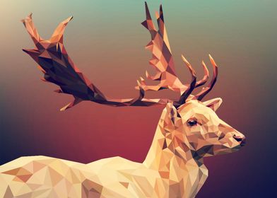 deer cute polygon