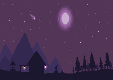 pixel art Night Sky