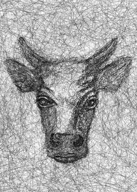 Cow scribbled art