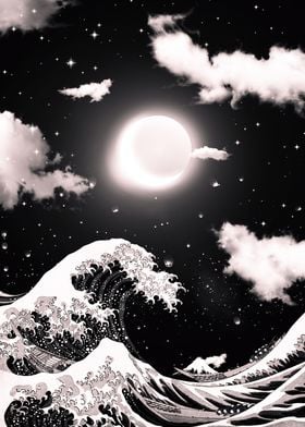 Great Wave Kanagawa Moon