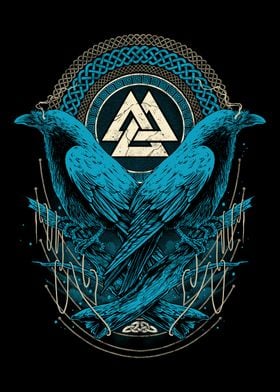 Odin Raven Viking Valknut