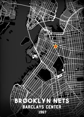 Barclays Center Map Art - City Prints