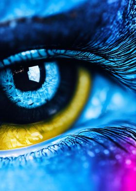 Abstract Neon Eye Iris