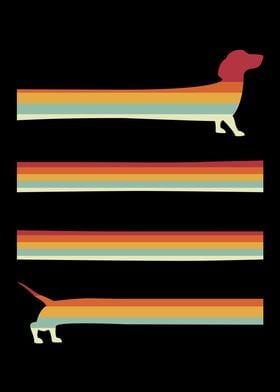 Long Wiener Dog Retro