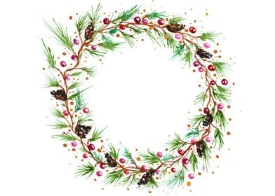 Holiday Watercolor Wreath