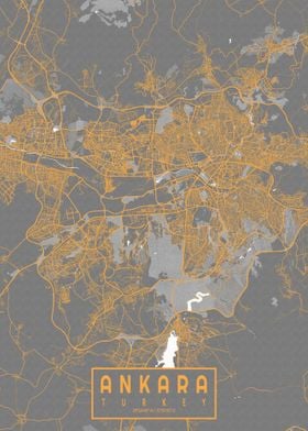 Ankara City Map Bauhaus