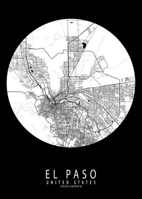 El Paso City Map Full Moon