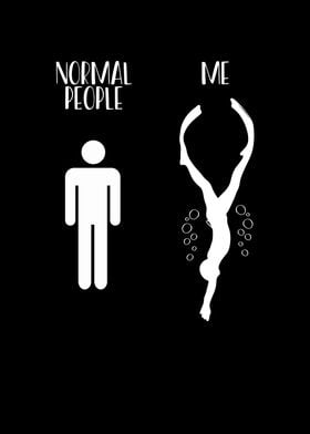 Normal people and diver