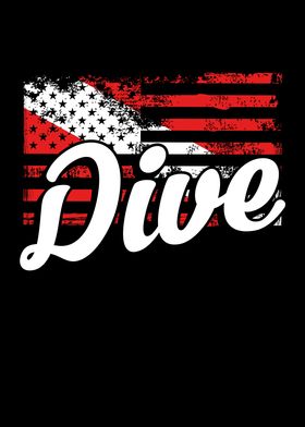 American flag dive