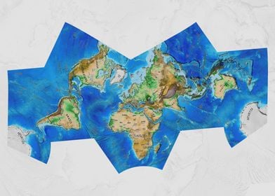 Physical world map