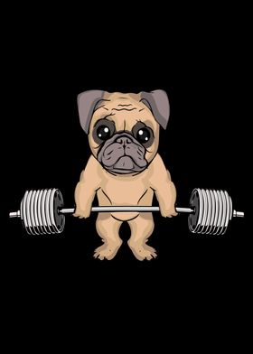 Pug Dog Gym Lover Deadlift