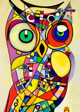 Bauhaus Owl Portrait