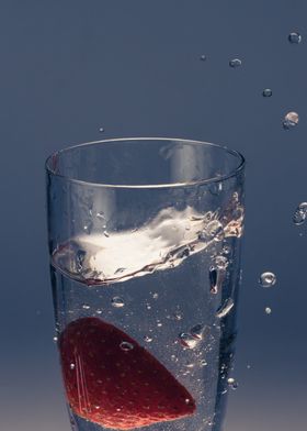 Strawberry splashing 1