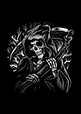 Grim reaper with scythe