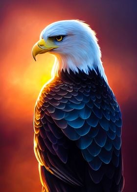 Animal Eagle Sunset