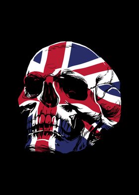 Skull with britain flag