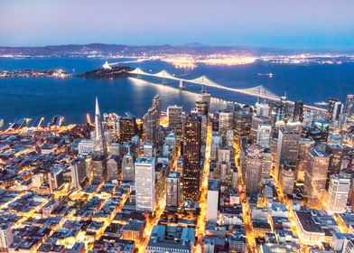 San Francisco bay at night