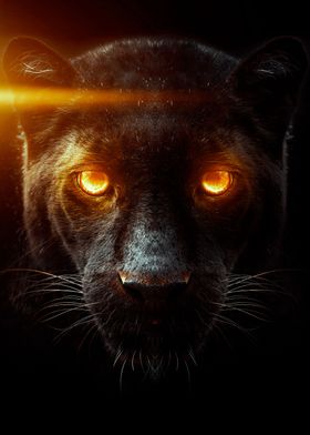 'Black panther face red eye' Poster by MK studio | Displate