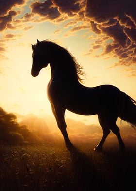 Animal Horse Sunset