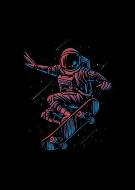 skateboarding astronaut