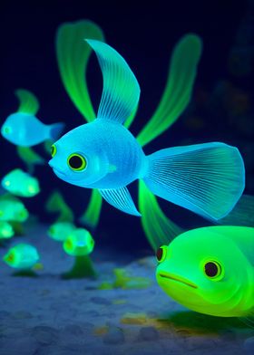 UV Bioluminescent Sea Fish