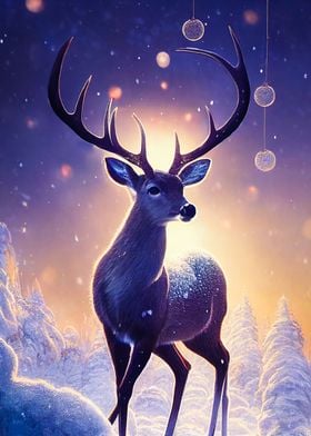 Animal Deer Sunset