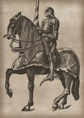 Vintage Knight on Horse