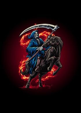 Grim reaper riding a horse