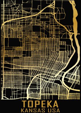 Topeka Kansas USA City Map