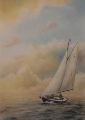 Sailboat and clouds