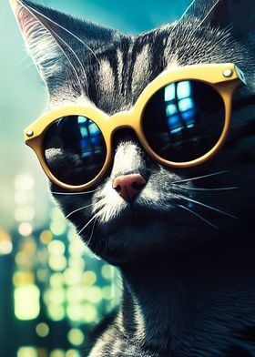 Cat with sunglasses