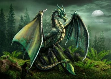 corte largo Parcialmente Premedicación Green Nature Dragon' Poster by Sarah Richter | Displate