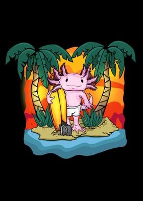 Axolotl Gift Beach Surfing