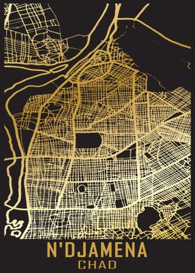 Ndjamena Chad City Map