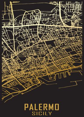 Palermo Sicily City Map