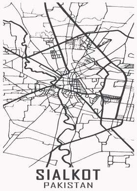 Sialkot Pakistan City Map