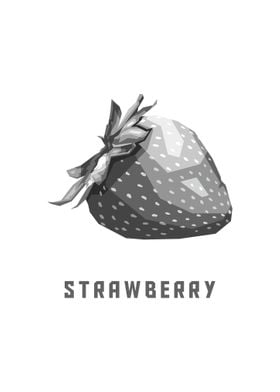 Grayscale Strawberry Art