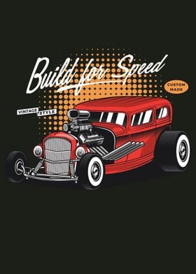 Hotrod VIntage Car Poster