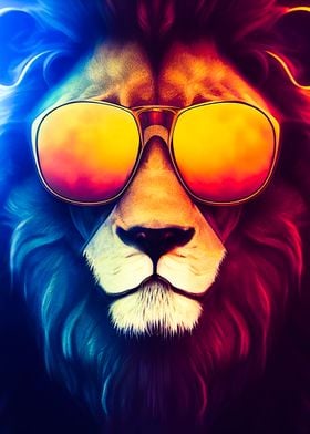 Lion with sunglasses