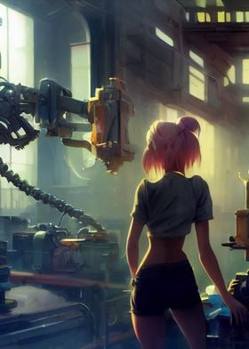 the girl and robot factory