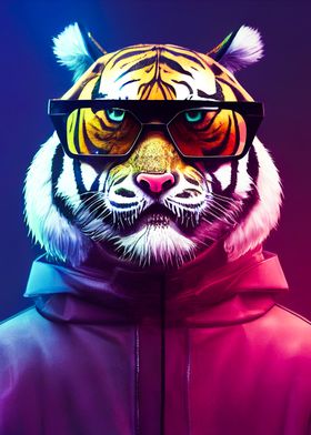 Tiger with sunglasses