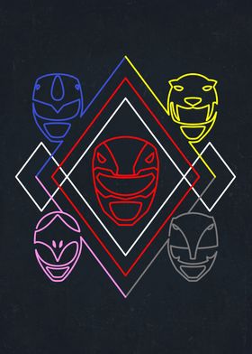 logo de papier peint puissant des power rangers de morphine