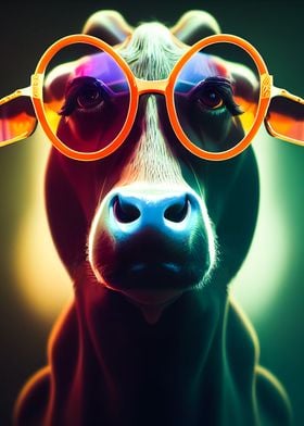 Cow with sunglasses