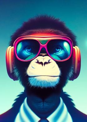 Monkey with sunglasses