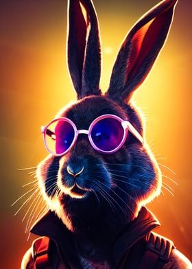 Rabbit with sunglasses