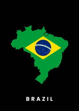 Brazil map flag